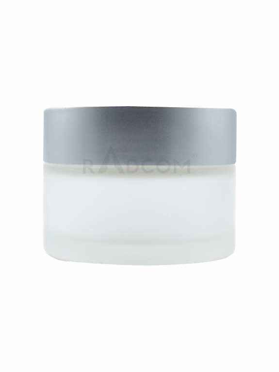 30Gm Glass Jar - Frosted-With Plastic White Cap With Inner Lid